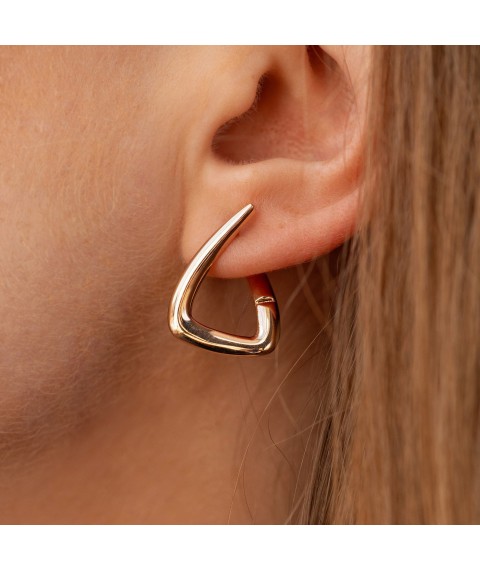 Earrings "Ember" in red gold s08619 Onyx