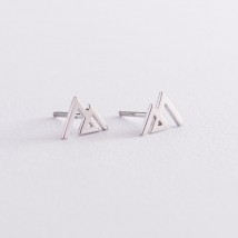 Earrings - studs "Mountains" in white gold s07517 Onyx
