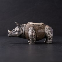 Серебряная фигура ручной работы "Носорог" 23140 Онікс