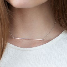 Silver necklace "Moment" 181050 Onix 36