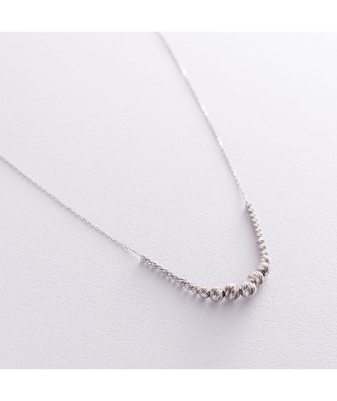 Silver necklace "Balls" 181075 Onyx 45