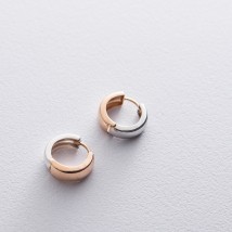 Золотые серьги-кольца без камней с05029 Онікс