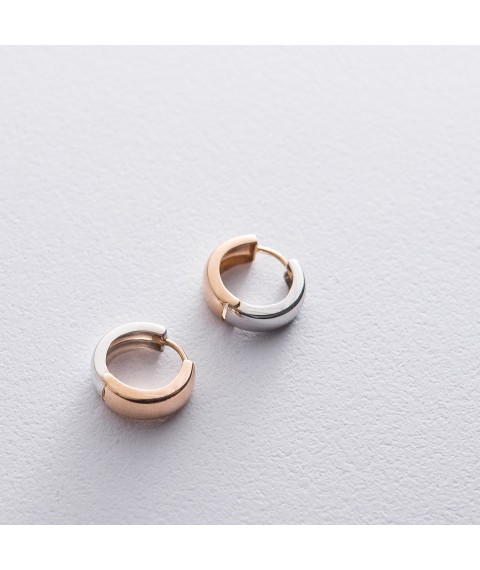 Золотые серьги-кольца без камней с05029 Онікс
