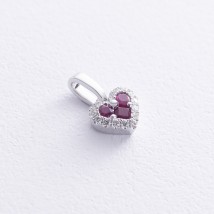 Gold pendant "Heart" (diamonds, rubies) pb0320cha Onyx
