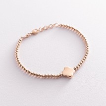Gold women's bracelet "Clover" b02735 Onix 18.5