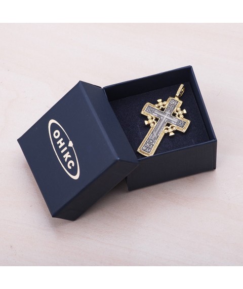 Silberkreuz mit Vergoldung "Cross of Golgatha" 131627 Onyx