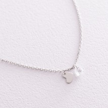 Necklace "Hearts" in white gold (cubic zirconia) kol01826 Onix 50