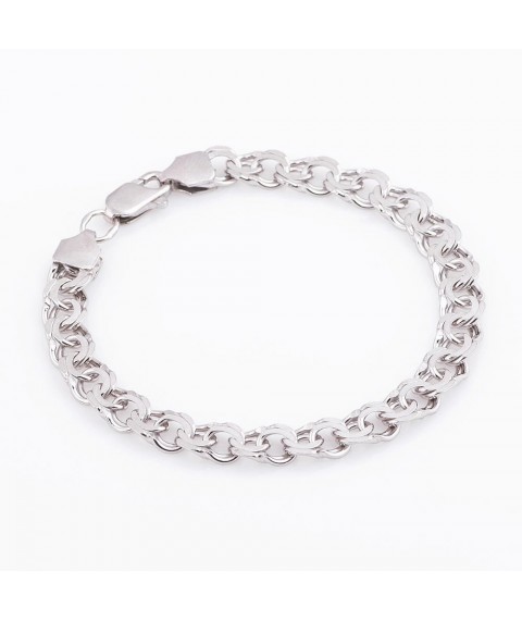 Men's silver bracelet weave "Garibaldi" p021762 Onix 24