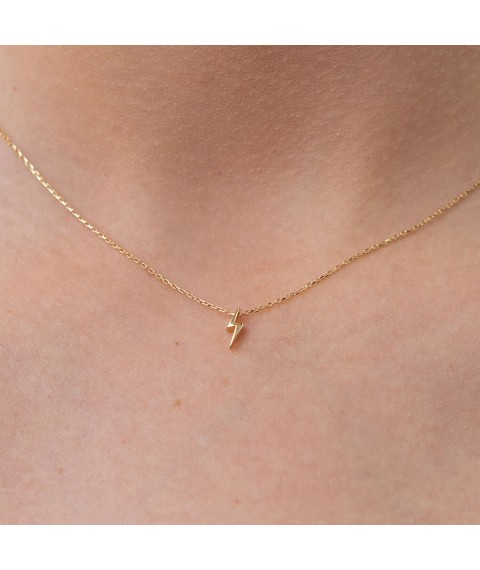 Necklace "Lightning" in yellow gold kol02288 Onyx 45