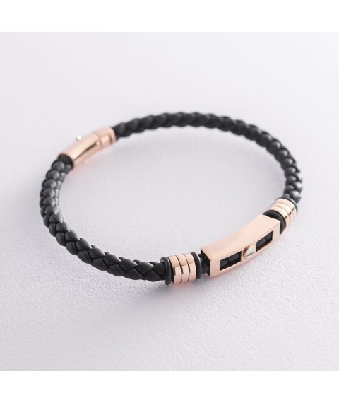 Rubber bracelet with gold insert b04002 Onix 21