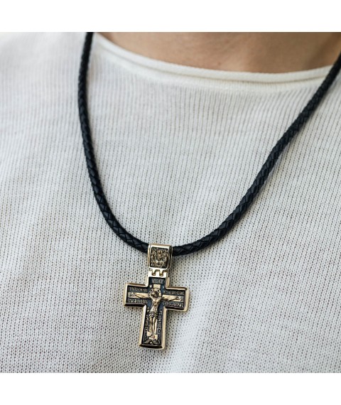 Orthodox cross "Crucifixion" (blackening) p03347 Onyx