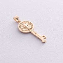 Золотая подвеска - ключ "Святой Бенедикт" п03281 Онікс