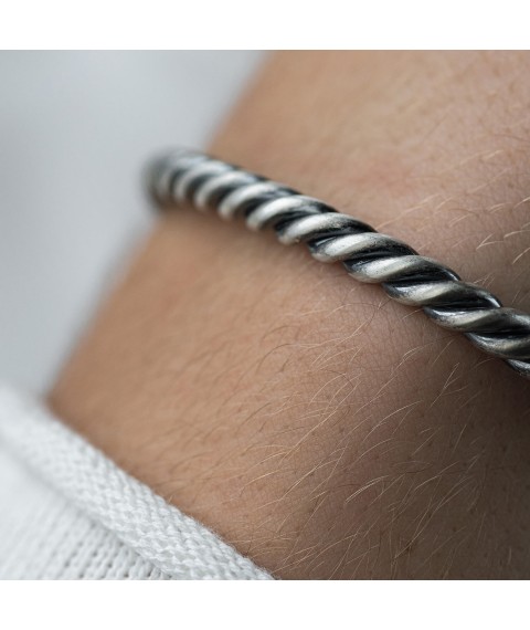 Hard silver bracelet 141643 Onyx 18