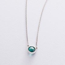 Silver necklace with synthetic. tourmaline 18910 Onix 40
