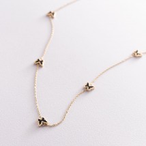 Necklace "Butterflies" in yellow gold (enamel) coll01656 Onix 70