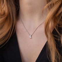 Серебряное колье с буквой "L" 1105 L Онікс  45