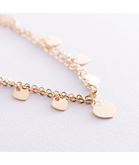 Bracelet "Hearts" in yellow gold b04501 Onix 18