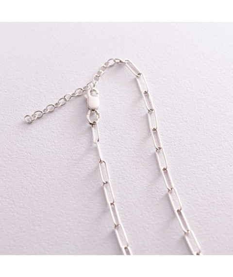 Silver necklace "Chain" 181195 Onyx 43