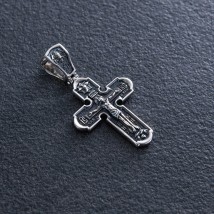 Серебряный крест "Распятие Христово" (чернение) 133009 Онікс