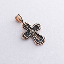 Золотой православный крест "Распятие. Икона" Онікс