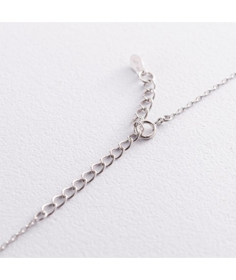 Silver necklace "Heart" 181134 Onix 46