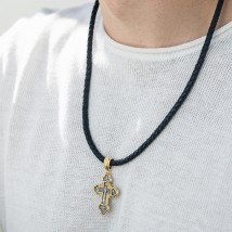 Серебряный крест "Распятие Христово с предстоящими. Архангел Михаил" 132227 Онікс