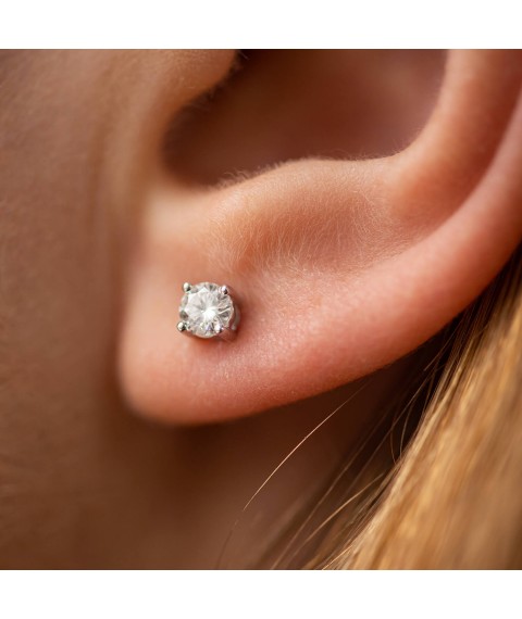 Gold earrings - studs with diamonds 331371121 Onyx