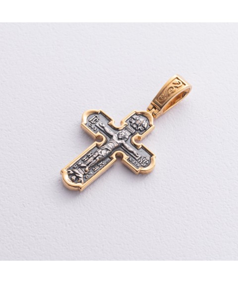 Silver cross with blackening and gilding 132855 Onyx