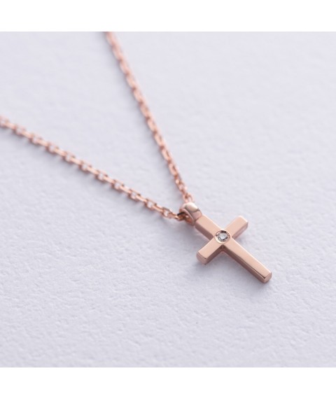 Gold necklace "Cross" with diamond 727862421 Onix 45