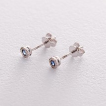 Gold stud earrings with sapphires and diamonds sb0296ca Onyx