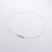 Silver necklace "String" 181317 Onyx 40