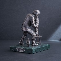 Серебряная фигура ручной работы "Портной и мальчик" порт.мальч Онікс