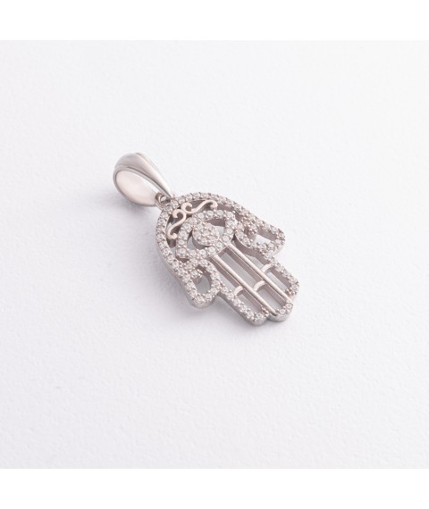 Серебряный кулон "Хамса" с фианитами 1190 Онікс