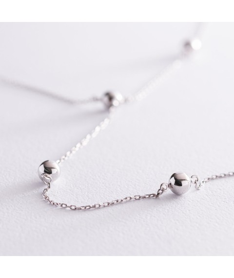 Necklace 2 in 1 "Balls" in white gold coll01981 Onix 42