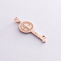 Золотая подвеска - ключ "Святой Бенедикт" п02918 Онікс