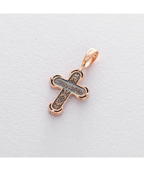 Gold cross with crucifix (blackening) p02992 Onyx