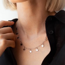 Silver necklace "Stars" 181199 Onyx 43