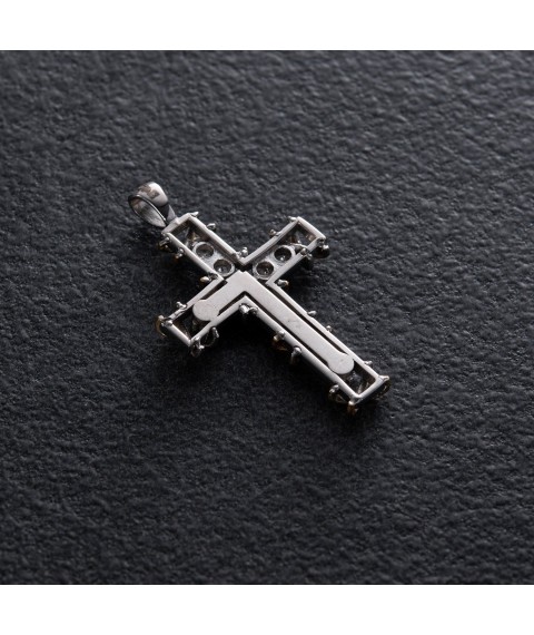 Срібний хрестик з фіанітами (позолота) 897 Онікс