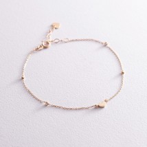 Gold bracelet "Heart" b05091 Onix 18