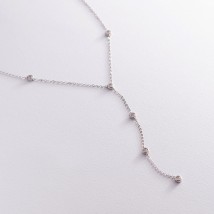 Silver necklace - tie with cubic zirconia 181140 Onix 48