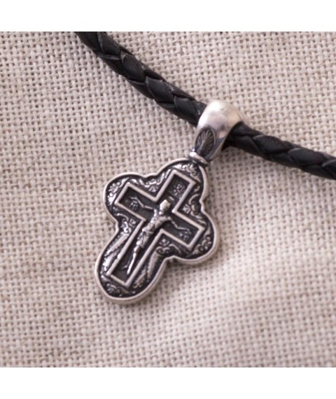 Срібний хрестик з чорнінням 13534 Онікс