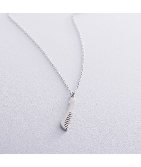 Silver necklace "Comb" 18923 Onix 45