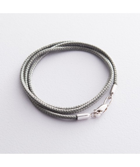 Silk cord with silver clasp 18731 Onix 45