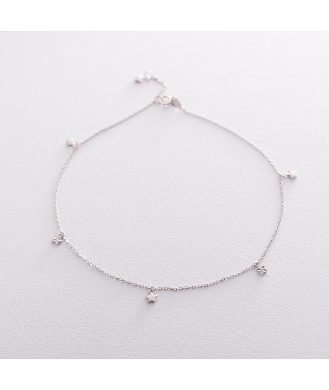 Gold ankle bracelet "Stars" b04216 Onix 27