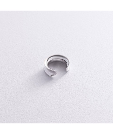 Earring - cuff "Lorette" in white gold s09002 Onyx