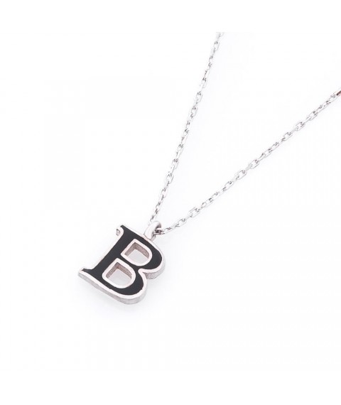 Silver necklace with the letter B 18617bch Onix 45