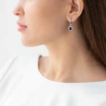 Earrings in white gold (sapphire, diamond) s525 Onyx