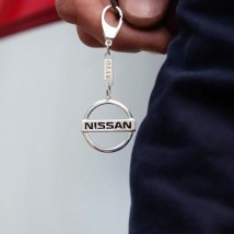 Серебряный брелок для машины "Nissan" 9012.1 Онікс