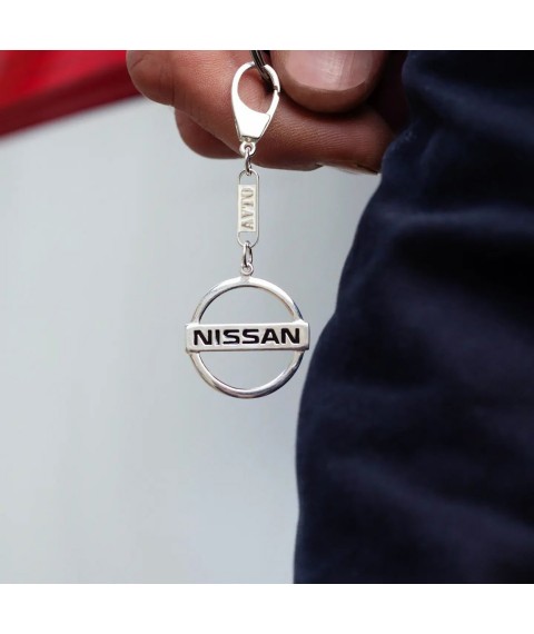 Silver keychain for car "Nissan" 9012.1 Onix