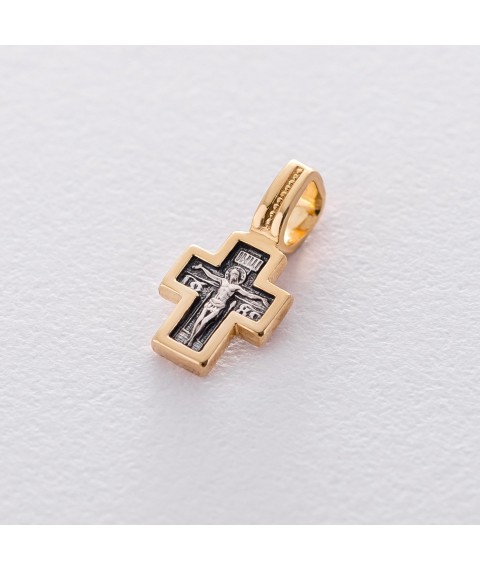 Серебряный крест "Распятие" 132879 Онікс